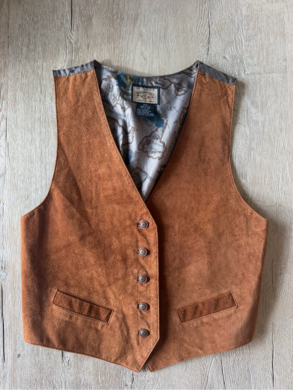 RUNAWAY BAY Vintage leather Waistcoat Vest - Brown